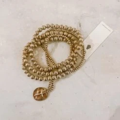 Golden Stella Textured Ball Layered Bracelet