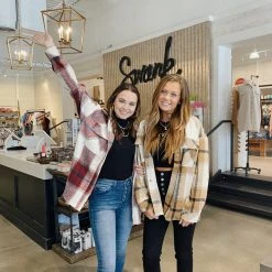 Entro Rebecca Oversized Plaid Jacket Tops