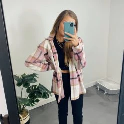 Entro Rebecca Oversized Plaid Jacket Tops