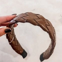 Golden Stella Lifestyle Diamond Pattern Woven Leather Headband