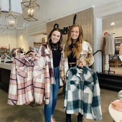 Entro Rebecca Oversized Plaid Jacket Tops