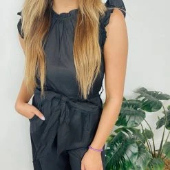 &Merci Leah Ruffle High Neck Jumpsuit