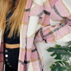 Entro Rebecca Oversized Plaid Jacket Tops