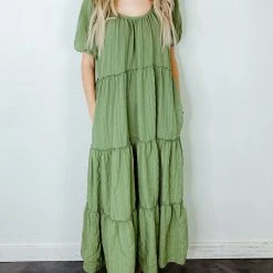 Entro Holly Tiered Midi Dress Dresses