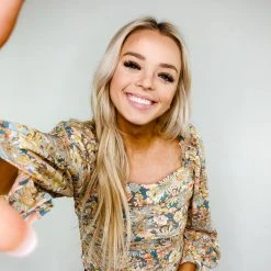 Entro Stephanie Floral Ruched Top Tops