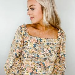 Entro Stephanie Floral Ruched Top Tops