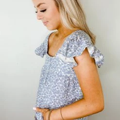 Entro Melody Floral Ruffle Sleeve Top - Stylish Women's Blouse for Casual & Party Wear 11 Entro Melody Floral Ruffle Sleeve Top