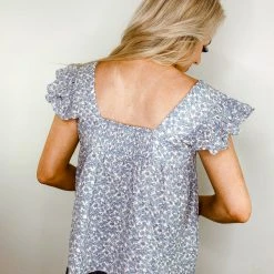 Entro Melody Floral Ruffle Sleeve Top - Stylish Women's Blouse for Casual & Party Wear 12 Entro Melody Floral Ruffle Sleeve Top