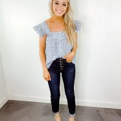 Entro Melody Floral Ruffle Sleeve Top - Stylish Women's Blouse for Casual & Party Wear 13 Entro Melody Floral Ruffle Sleeve Top