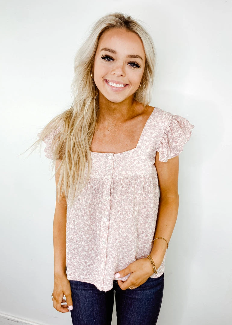 Entro Melody Floral Ruffle Sleeve Top - Stylish Women's Blouse for Casual & Party Wear 4 Entro Melody Floral Ruffle Sleeve Top