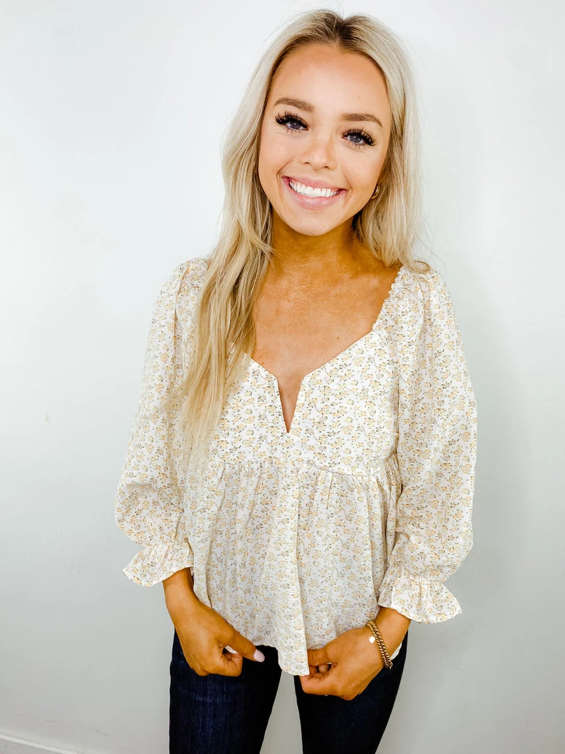 Entro Violet Floral Babydoll Top - Stylish Women's Casual Blouse 4 Entro Violet Floral Babydoll Top