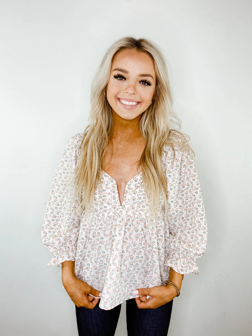 Entro Violet Floral Babydoll Top - Stylish Women's Casual Blouse 5 Entro Violet Floral Babydoll Top