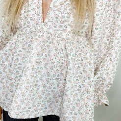 Entro Violet Floral Babydoll Top - Stylish Women's Casual Blouse 13 Entro Violet Floral Babydoll Top