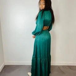 Peach Love Orion Satin Maxi Dress