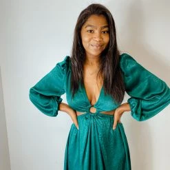 Peach Love Orion Satin Maxi Dress