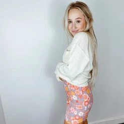 Peach Love Bottoms Carly Floral Print Mini Skirt