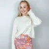 Peach Love Bottoms Carly Floral Print Mini Skirt