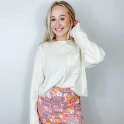 Peach Love Bottoms Carly Floral Print Mini Skirt