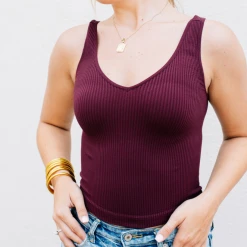 NikiBiki V Neck Ribbed Crop Top