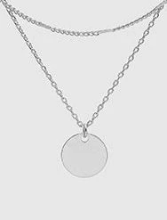 TRENDY Wholesale Dipped Disc Pendant Layered Necklace