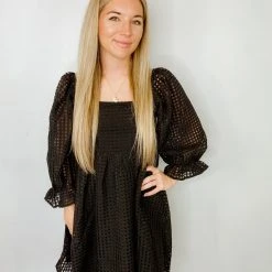 Entro Shawna Gingham Babydoll Dress