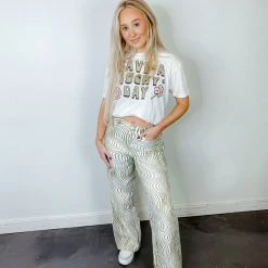 Le Lis Glendale Printed Wide Leg Pants Bottoms