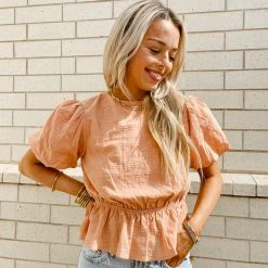 Peach Love Tops Tulip Peplum Top - Women's Floral Print Blouse for Casual & Party Wear 9 Peach Love Tops Tulip Peplum Top