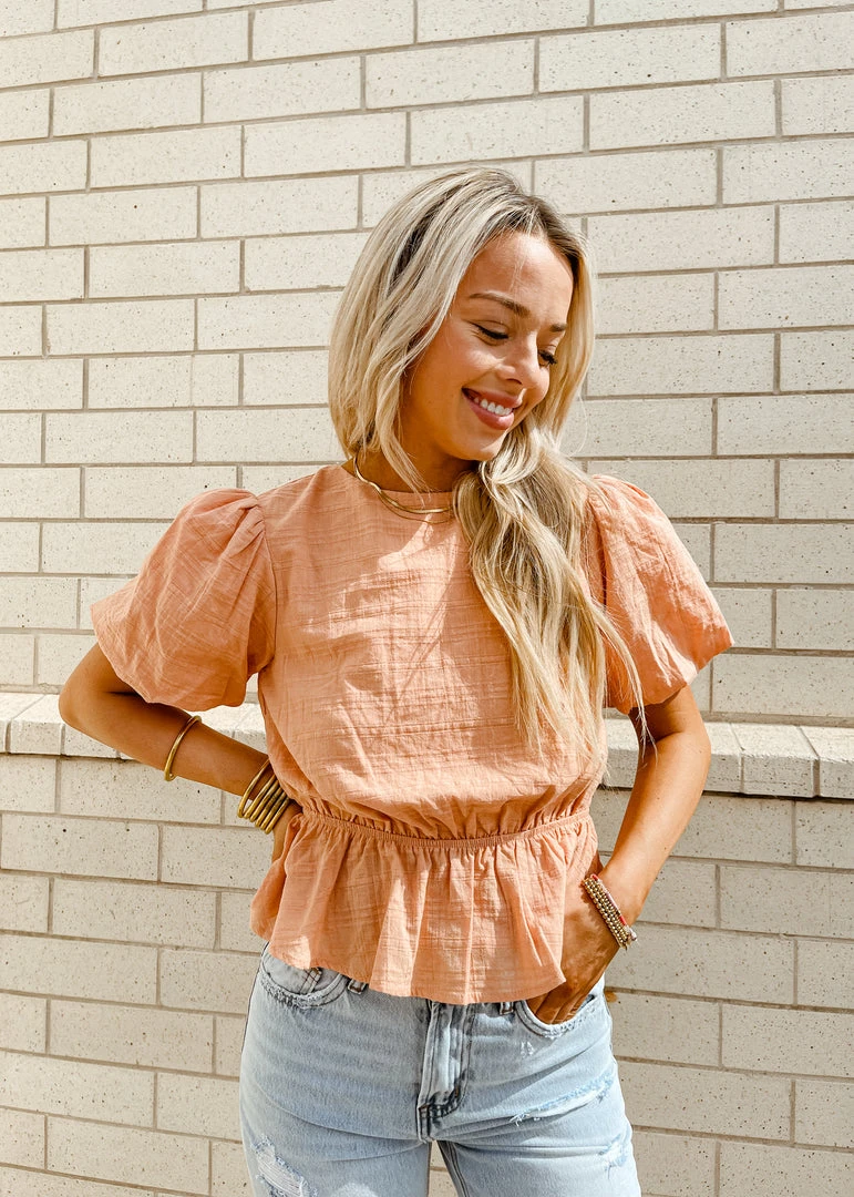 Peach Love Tops Tulip Peplum Top - Women's Floral Print Blouse for Casual & Party Wear 5 Peach Love Tops Tulip Peplum Top