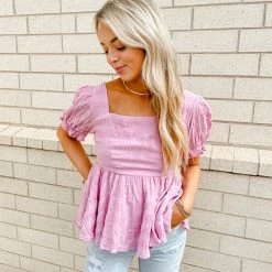Peach Love Tops Laurel Babydoll Top