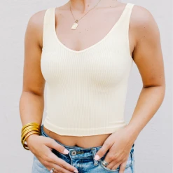 NikiBiki V Neck Ribbed Crop Top