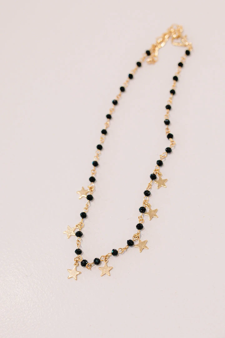 Golden Stella Beads & Stars Choker Necklace - Elegant Jewelry for Women 3 Golden Stella Beads & Stars Choker