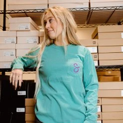 S&S Activewear Tops Long Sleeve Swank Pocket Tee