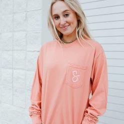 S&S Activewear Tops Long Sleeve Swank Pocket Tee